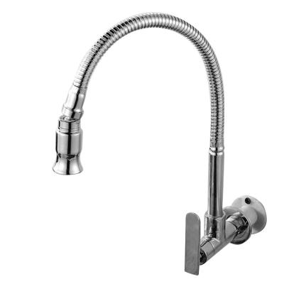 China Sense Faucets Kitchen Faucet Mixing Tap 360 Degree Rotating Kitchen Single Cold Copper Wall Mounted Faucet for sale