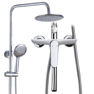 China Modern High Quality Wall Mounted Bathroom Hardware Brass Multifunctional Shower Set for sale