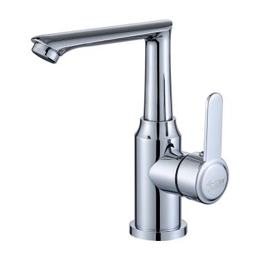 China Modern Stainless Steel Electroplating Basin Faucet Bathroom Hot And Cold Water Faucet for sale