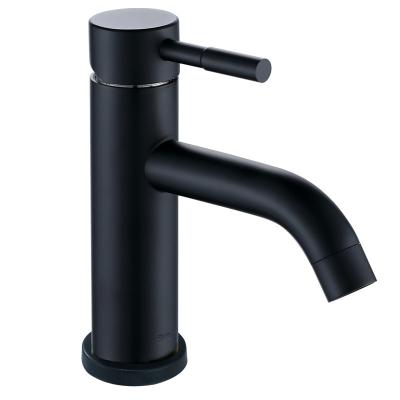 China Modern Face Basin Bathroom Cabinet Faucet Toilet Cold And Warm Black Paint Baking Single Hole Faucet for sale