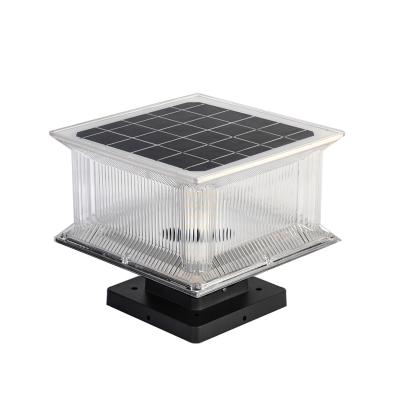 China New Design Aluminum+PC High Brightness Square H170mm Solar Pillar Light 7W Solar Garden Light With Adjustable Color Temperature for sale