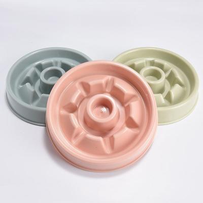 China Sustainable Pet Eating Feeder Cat Dog Food Slow Bowl Anti-choking Plastic Dog Feeder Dog Slow Feeding Bowl for sale