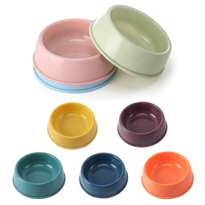 China Stocked Wholesale Cat and Dog Food Bowl Tableware Multi Candy Color Single Plastic Dog Small Round Bowl for sale