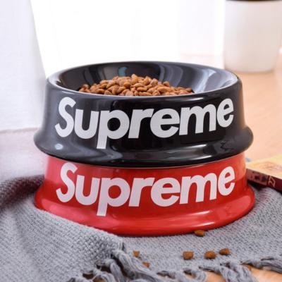 China Sustainable Wholesale Low MOQ Custom Personalised Plastic Dog Pet Food Bowl Rounded Melamine Cat Bowl Luxury Dog Bowl for sale