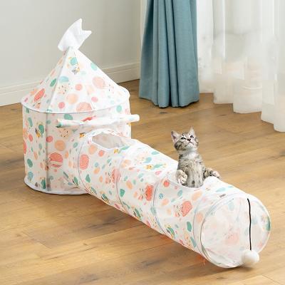 China Sustainable Cat nest tent can be spliced cat interactive toy playing tunnel cat house condo tunnel with tent for sale