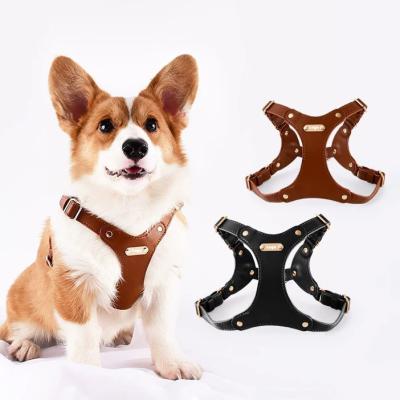 China Padded High Quality Autumn Plain Dog Harness Custom Pet Vest Reinforced Waterproof Cat Harness Leather for sale