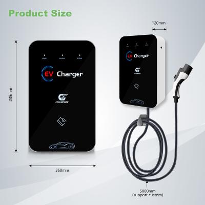 China Charging Electric Car Charging OCPP EV Charger Station Single Phase Electric Car 7kw Wall Mounted EV Battery Level 2 Good Performance For Home Parking Lot for sale