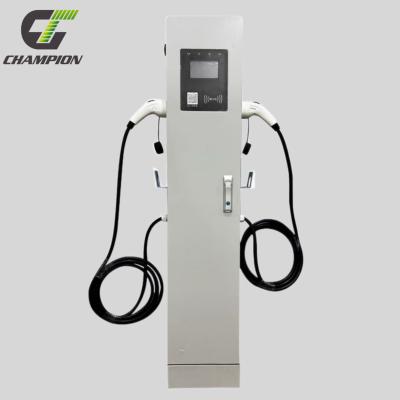 China gbt 14kw electric car floor stand new smart energy charging type - 2 car cabinet ac ev battery charging station with lcd display for sale