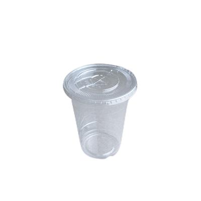 China 16 Ounce Disposable Compostable PLA Plastic Cup Disposable Soft Drink Cold Cup for sale