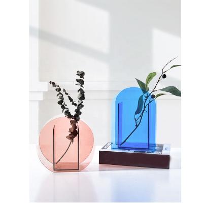 China Wholesale Custom Handmade High Quality Acrylic Cylinder Vase Eco - Friendly For Flowers for sale