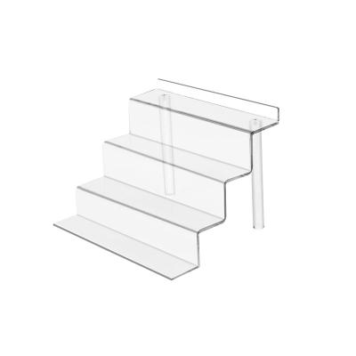 China Clear Acrylic Stage Design Riser Rack Shelf 4 Tier Risers Steps Display For Jewelry Cupcake Figures for sale