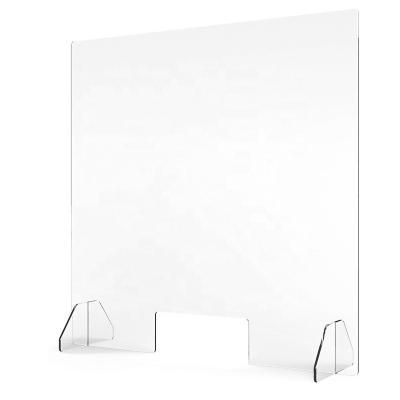 China Eco-friendly Plastic Shield Table Sneeze Guard Acrylic Screen Barrier For Counter Nail Salon for sale