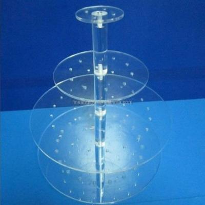 China 4 Tiers Viable Clear Acrylic Display Lucite Cake Push Pops Up Stand Rack for sale