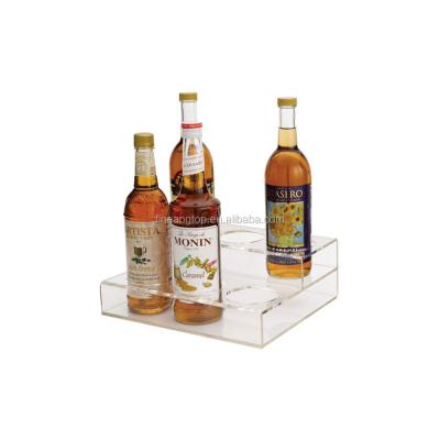 China 2 Layer Acrylic Syrup Bottle Wine Bottle Retail Bottle Display Racks for sale