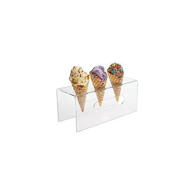 China Best Price Clear Acrylic Ice Cream Cone Holder Stand Ice Cream Tube Cone Crunchy Holder Transparent Eco-Friendly for sale