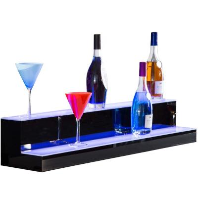 China Eco-friendly Acrylic Clear High Quality Led Wine Display Stand Wine Bottle Display For Bar for sale