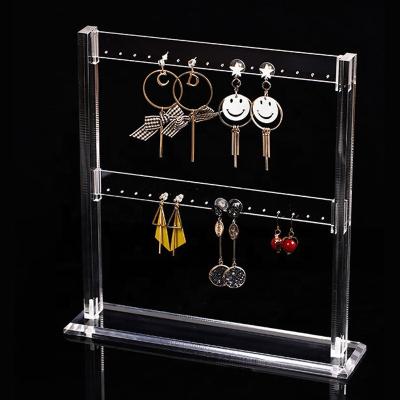 China Eco - Friendly Fast Delivery Custom Clear Plastic Acrylic Gold Earring Display for sale