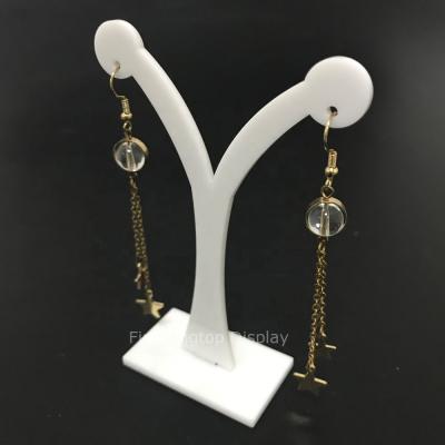 China White Acrylic Jewelry Display Stand Wholesale Fashion Earring Studs Stand 10.5cm Size for sale