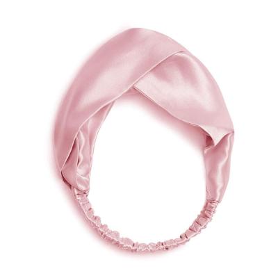 China 2021 New Solid Color Instagram Soft Popular Silk Headband Hair Accessories Environmentally Friendly Satin Silk Headband For Girls for sale