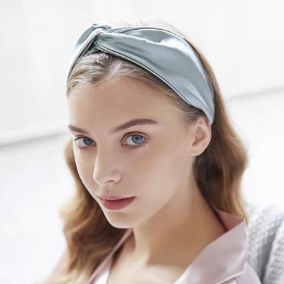 China Lady Decorative Twisted 100% Natural Silk Adjustable Headband Eco-Friendly Wholesale Elastic Satin 6A Silk Headbands for sale