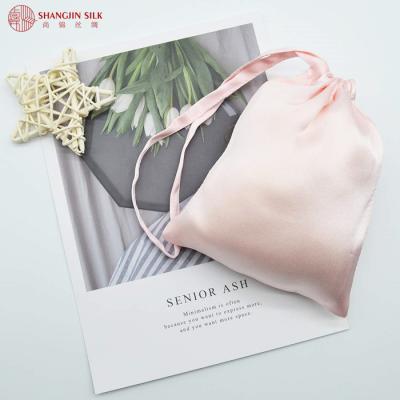 China Custom Made Eco-Friendly Natural Silk Packaging Bag Hair Weave Bags Factory Pure Mulberry Silk Bags For Hair Extensions for sale