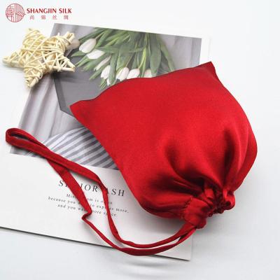 China New Arrival Natural Mulberry Silk Hair Bags Custom Made Silk Packaging Bag Pure Mulberry Silk Bags For Hair Extensions for sale