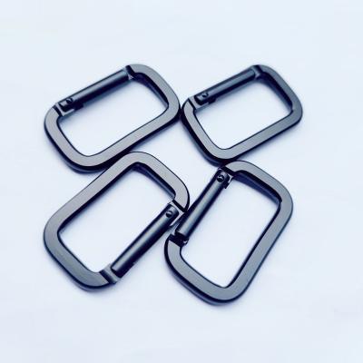 China Cheap Rectangle Ring Buckle Spring Square Buckle Bag Accessories Aluminum Alloy Mountaineering Square Hook for sale