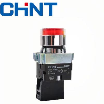 China CHINT CHNT NP2-BW3462 AC/DC 24V Normally Closed Contact Reset Contact With Lamp Red GOLD LED Button NP2-BW3462 AC/DC 24V for sale