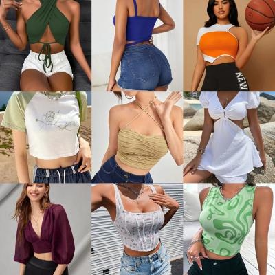 China New Anti-Static Running Clothes Women Short T-shirt Top Low Price Bulk Casual Dress Clothes Used Clothes Women Dress for sale