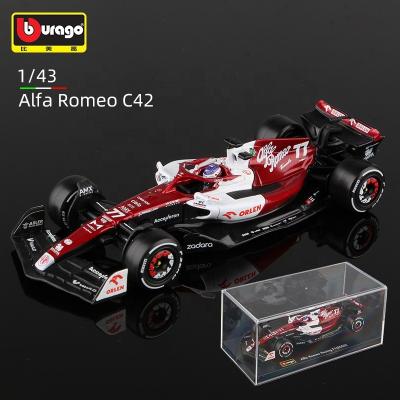 China 1:43 model model Alfa Romeo F1 Team Orlen C42 #77 Base Bottas+Dust Cover+Driver Bburago 2022 packaging models Toy Die Cast 24# Guanyu Formula 1 alloy car car for sale