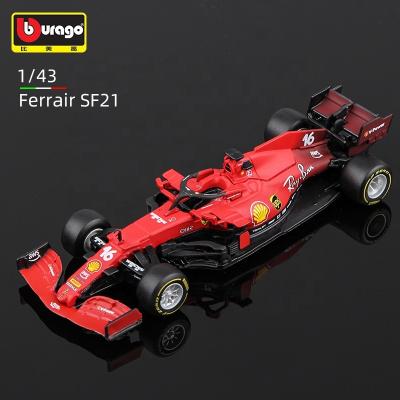 China Toy Bburago 1:43 Ferrari SF21 Formula F1 Diecast Car #55 #16 Alloy Diecast Ornament Collectible Model Toys For Kids Gift 2021 for sale