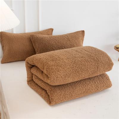 China Luxury Anti-pull Hotel Home Faux Sherpa Fur Duvet Cover Set Bedding Set 3pcs for sale