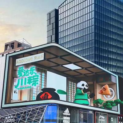 China Outdoor 3D Billboard Outdoor Led Display Building Corner Wall Mounted Advertising Screen Signboard Signs for Shopping Mall for sale