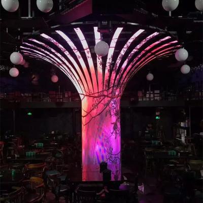 China Indoor Indoor p3 flexible led screen tree shapes screen led curved  flexible soft module flexible video led display for sale