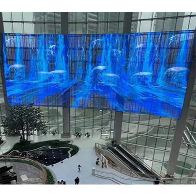 China Indoor indoor transparent glass P2.6-5.2 led display screen for brand jewelry store shopping mall 55 inch indoor for sale