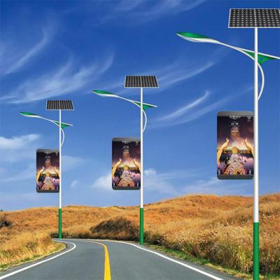 China Intelligent Split Screen Outdoor fixed led display street light lamp lighting pole advertising billboard led screen display banners board for sale