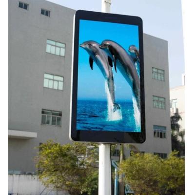 China Outdoor P6 outdoor advertising light pole led display screen street light poster screen LED display on the pole single side double sided for sale