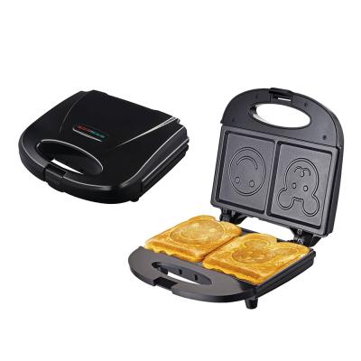 China Smiling Sandwich Maker 2 Slice Cartoon Breakfast Toaster Waffle Maker Machine for sale