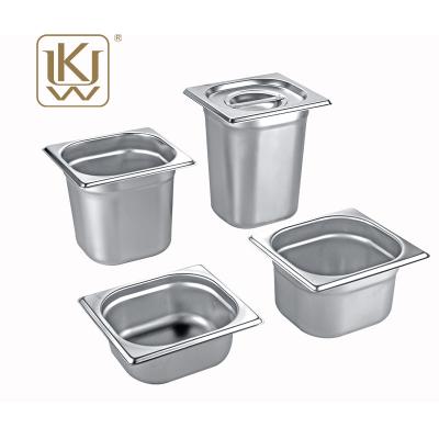 China USA & EU Style Standard Sizes Gastronorm Stainless Steel Ice Cream Buffet Food Container 1/2 GN Casserole for sale