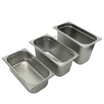 China USA & EU Style Factory Supply SS201 Stainless Steel GN Pan Food Container /Ice Cream Pan Directly for sale