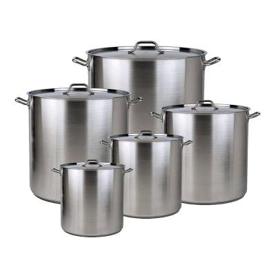 China Large Sustainable Commercial Stainless Steel Stock Pot With Heavy Duty For Sale for sale