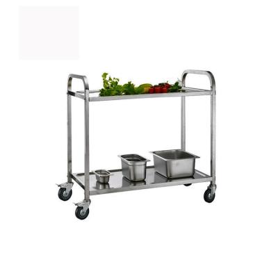 China China Supplier Stainless Steel 2 Shelf Serving Cart for Food Serving Cart Luxury Kitchen Equipment for sale