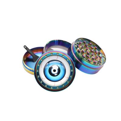 China Herb Vapruz Wholesale Creative Eye Model Design Smoke Grinding Accessories 50mm 4 Parts Zinc Alloy Herb Grinder for sale