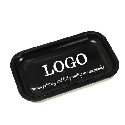 China Rolling Tray Wholesale Cheap Price Custom Logo Metal Tinplate Tobacco Tray 27*16cm Tray Tobacco Rolling Tray serving in white for sale