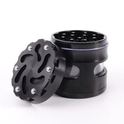 China Grinding Tobacco Logo New Custom Grinder Metal Tobacco 4 Layer Smoke Grinder Smoking Herb Grinders for sale