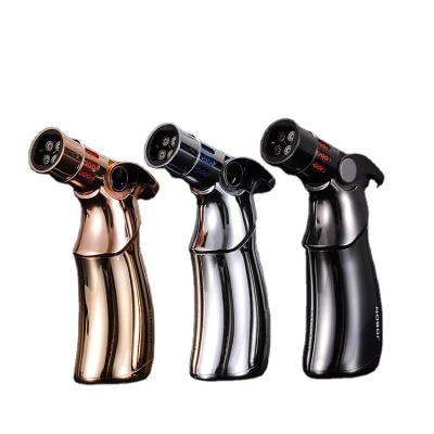 China Minimalist Factory Wholesale JL-088V Logo BBQ Cigar Direct Custom Butane Jet Torch Metal Lighter for sale