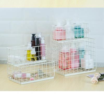 China Sustainable Stackable Medium Metal Wire Storage Basket Spice Rack Pantry Storage for Kitchen Countertop Bathroom Cabinet for sale