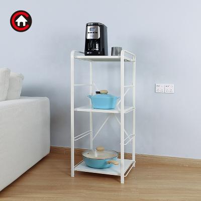 China Sustainable 3-Tier Modular Metal Storage Shelf Storage Rack for Home Kitchen Display Rack Shelf for sale