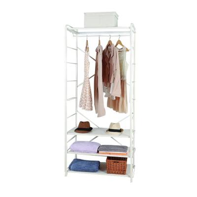 China Modern Metal Wire Closet Wardrobe Hanging Shelves Ppen Closet System Wire Closet for sale