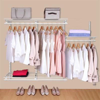 China Adjustable (height) 6 ft Wall Mount Metal Wire Closet Wardrobe Hanging Shelves Open Closet System Wire Closet for sale